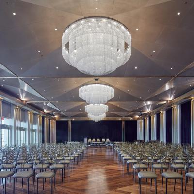 China Modern Luxury Design Indoor Decoration Banquet Hall Hotel Lobby Custom Crystal LED Ceiling Chandelier Lamp for sale