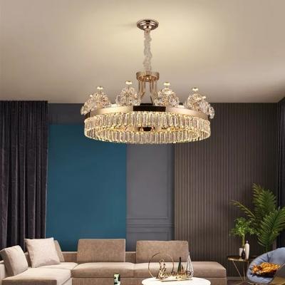 China Modern Luxury Style Indoor Decoration Hotel Living Room Restaurant Gold Led Crystal Chandelier Pendant Light for sale