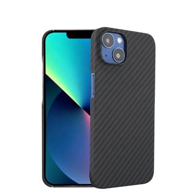 China 100% Carbon Aramid Fiber Phone Case Cover Shell Black Gray Shockproof High-end Pure Twill Mobile Phone Cover For Apple iPhone 12 13 14 for sale