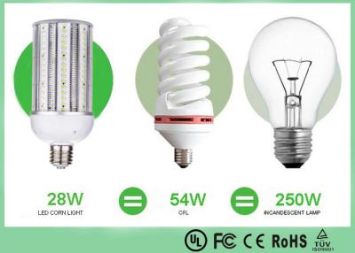 China DC24V 12 V conduziu a iluminação de alumínio do milho do diodo emissor de luz da base E26 5000K 3360LM da aleta do bulbo 28W do milho à venda