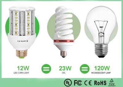 Chine DC12/24V a mené la lumière Φ64*152mm de maïs de la couleur SMD2835 CRI>80 de l'ampoule 12w 110Lm/w 3000K de maïs à vendre