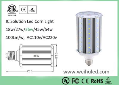 China E26 Medium Base IP65 Led Corn Light Bulb IC With Aluminum Lamp Body 2700K - 6500K for sale