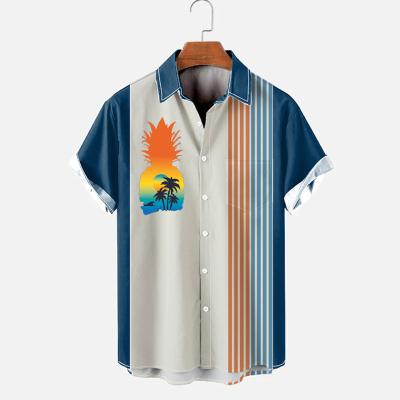 China 2022 New Summer Hawaiian Men's Short Sleeve Polo Shirts Breathable Beach Shirts Lapel Shirts For Men's T-shirts for sale