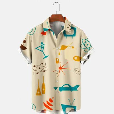 China New Men's Summer Short Sleeve Polo Shirts Breathable Lapel Beach Shirts Hawaiian Shirts For Men's T-shirts for sale