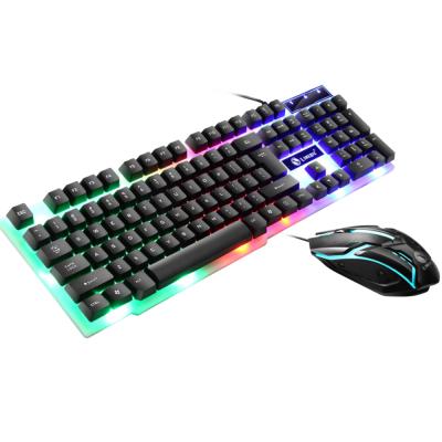 China Waterproof Hot Sales OEM RGB Waterproof Gamer Wired Ergonomic Keyboard and Mouse Rainbow LED USB Gaming Combo Light GTX300 for sale