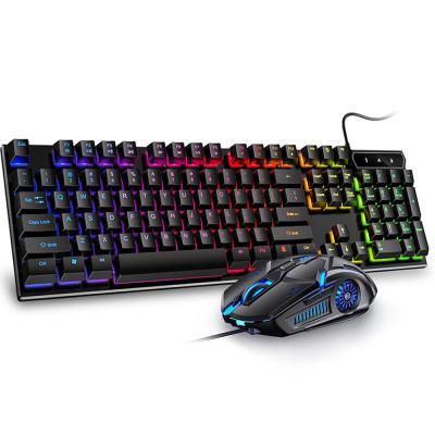 China Waterproof Glowing Mechanical Keyboard USB Keyboard Feel Covers Wired Arcade Game and Mouse for Home Office Gamer for sale