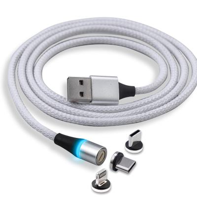 China Cell Phone Types Cheapest 3 In 1 Magnetic Micro Usb Data Cable Charge Type C Data 360 Degree Fast Charging Mobile Flat Manufacturing Cabel for sale