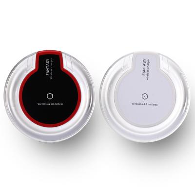 China Wireless Charging Radio Cell Phones Earphone K9 Mobile Phone Power Crystal 5W Ultra Slim Round Wireless Charger For iPhone Samsung for sale