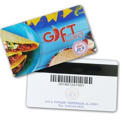 China Plastic PVC Business Magnetic Stripe Barcode Shipping Gift Certificate For Walmart/Supermakets/ Malls for sale