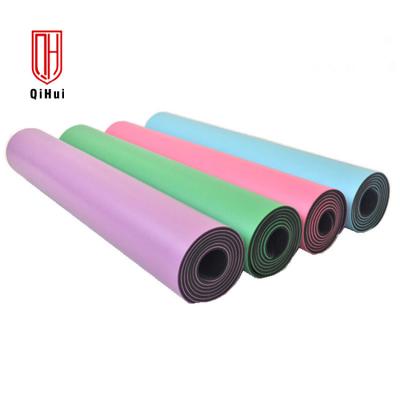 China Leather Rubber Natural Fitness Yoga Mat , Non Slip Strong Grippy Yoga Mat for sale