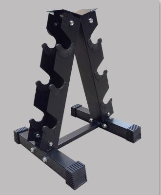 China Black Solid Dumbbell Weight Stand , 2.5mm Thickness 3 Tier Dumbbell Storage Rack for sale