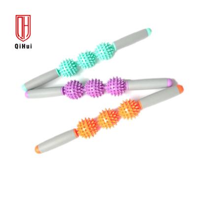 China Spiky Body Back Massage Roller Stick , Sports Roller Stick 200g / 280g Weight for sale