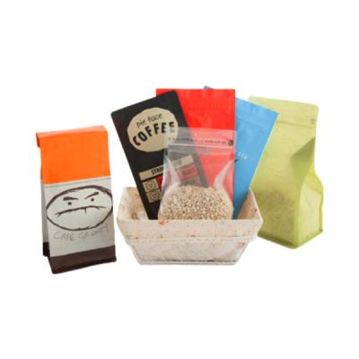 China Custom Copy Logo Safety Plastic Packaging Bags Matte Finished To Reuse Flat Bottom Coffee Bags With Air Valve And Pocket Zipper for sale