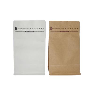 China Safety Box Pouch Coffee Bag With One Way Degassing Valve, Stand Up Zipper Coffee Bags With Flat Bottom for sale