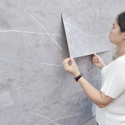 China Wholesale Waterproof 30*60cm Waterproof PVC Peel and Stick Vinyl Tiles Self Adhesive Bedroom Wallpaper Marble Sticker Home Decorative for sale