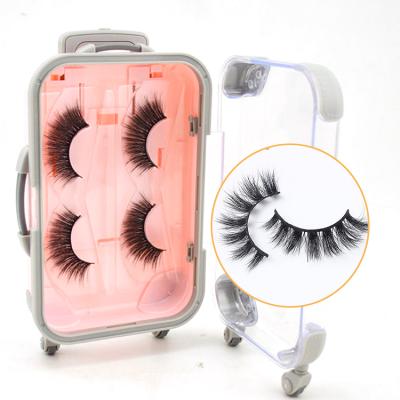 China super slim & Luxury Custom Soft Strip Eyelash Packaging 3D Mink Lashes Private Label Eyelashes for sale