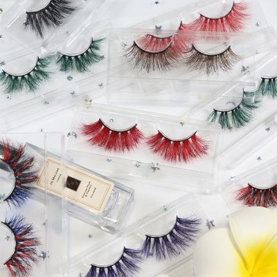 China super slim & Factory Wholesale High Quality Soft Strip Eyelashes Own Brand Lashes Private Label Colored 25mm 3D Mink Eyelash for sale