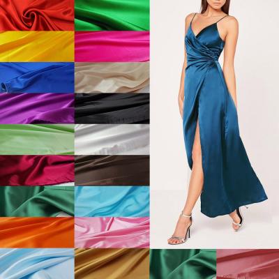 China Solid Fabric Silk Dense Charmeuse Satin Micro-elastic Tear-resistant Imitated Bridal Fabric For Wedding Dress By The Yard for sale