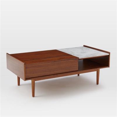 China Mid Century Convertible Adjustable Storage Bassa Wood Coffee Table for sale