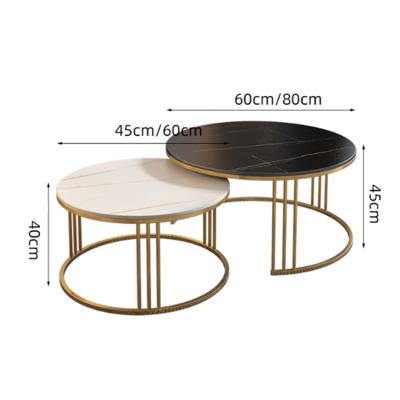 China Modern Design Sectional Luxury Gold / Silver Base Sectional Living Room Marble Top Metal Legs Cafe / Beside Table for sale