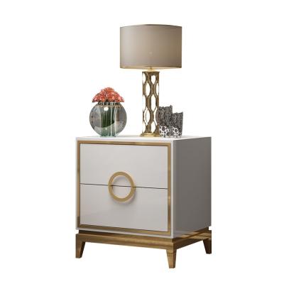 China Luxury Convertible Italy Design Simple And Elegant Lightweight Bedroom Locker Bedside Table for sale