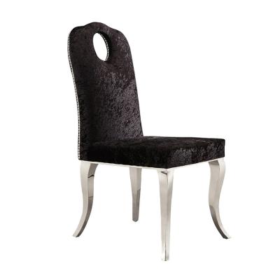 China Modern Luxury Style Meter Legs Kitchen Chair Leather Seat And Back Dining Chairs for sale