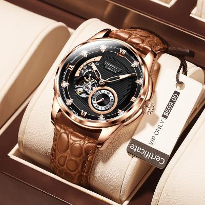 China Hot Sales Designer Waterproof Leather Band Day/Date Watches Automatic Mechanical Mens Wrist Watch Man 6608 for sale