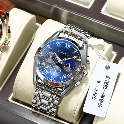 China Fashion Automatic Calendar Date Luminous Luxury Men's Chronograph Multifunctional Business Quartz Men's Watch T6602 for sale