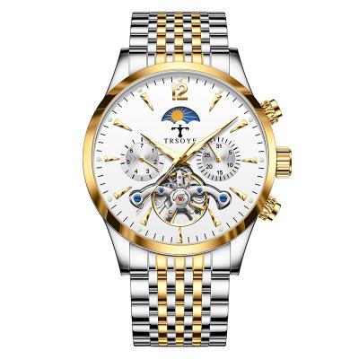 China Top Selling Auto Date Private Label Skeleton Chronograph Watch Mens Automatic Mechanical Watches Orologio Luxury 816 for sale