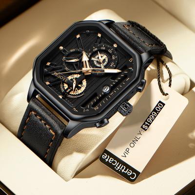 China Hot Selling Chronograph Stainless Steel Calendar Watches Quartz Relojes Hombre Wach TRS6604 Luxury Mens Waterproof Fashion Watch Men for sale