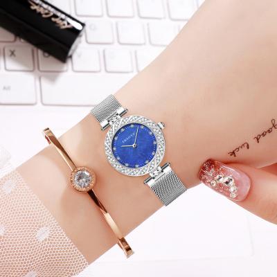 China DIVER Classic Design Brand Girls Watches Blue Dial Mesh Bracelet Pearl Mother Hand Ladies Watches For Women TRS8809 for sale