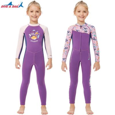 China New 2.5MM one-piece long sleeve wetsuit child neoprene kids UV protection keep warm diving suit wetsuit for sale