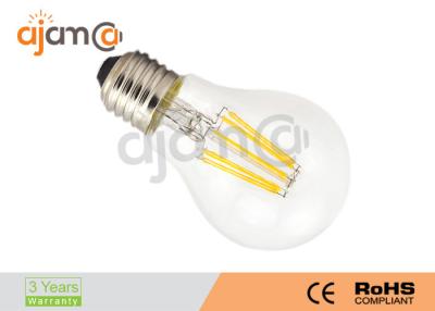 Cina luci di lampadina del filamento di 6W A60 LED E27 di alluminio e vetro 600lm in vendita