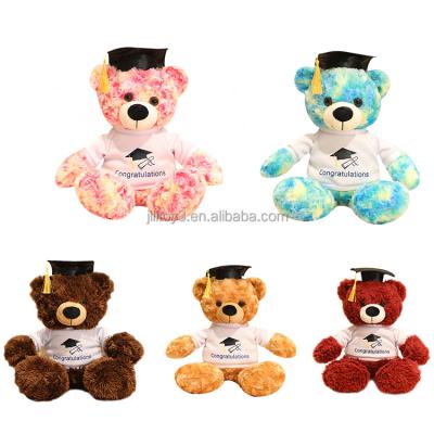 China 2022 Fasion Graduation Teddy Bear Gift Stuffed Animal Plush Toys Graduation Bear Custom Sublimation Shirt for sale