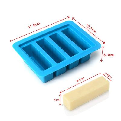 China Sustainable Easy Release Silicone Chocolate Pudding Soap Butter Ice Cube Tray Food Grade Non-Stick DIY Silicone Baking Mold With A Lid for sale