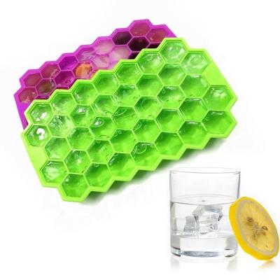 China Viable Hot Selling Honeycomb Shape 37 Tray Mold Customized Silicone Ice Cube Tray Shape Ice Cube Mold for sale