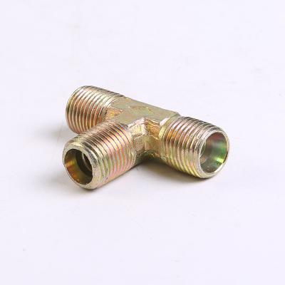 China Male Carbon Steel/45#steel/stainless Bsp Thread Steel Pipe Adapter Tee Hydraulic Fittings for sale