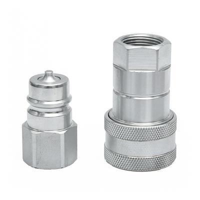 China Industrial high pressure carbon steel/45#steel/stainless stainless steel Iso7241-1b Quick Connect Hydraulic Pipe Fit Steam Oil Quick Coupling for sale