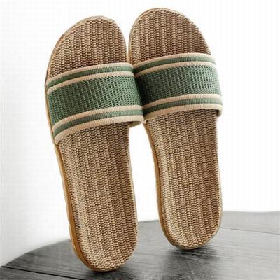 China 2021 Indoor ladies bed shoes fashion A word flip flops homen women's flat Slippers Sweat-absorbent canvas for sale