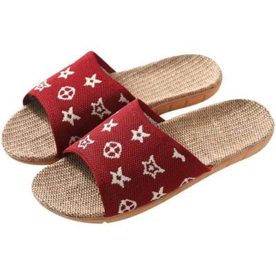 China Beautiful Fashion Summer Sweat-absorbent Breathable Indoor Canvas Women's Sandals And Flat Slippers Ladies for sale