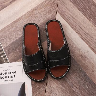 China Fashion Boy Slippers Summer Waterproof Men's Flip Flop Genuine Leather Antiskid Breatrhable Shoes for sale