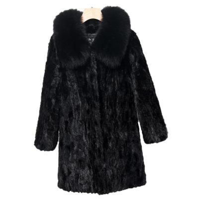 China New fashion mink fur latest breathable women's big fur coat girls winter coat fur collar for sale