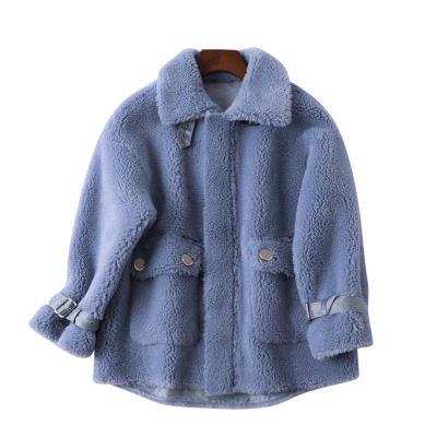 China New style 2021 woolen fur women pink trench coat custom made winter breathable cute fur coat for sale