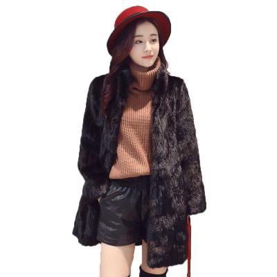 China Latest Designs Breathable Winter Unique Coat Warm Long Sleeve Top Coat Mink Fur for sale