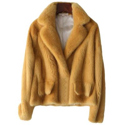 China Fashion Real Mink Fur Coat Breathable Mink Pea Coat For Women for sale