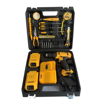 China Spot Portable Electric Supply Electric Drill Hand Screwdriver Set Multi Function Electric Drill Set Rechargeable Electric Hand Drill for sale