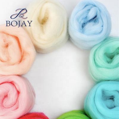 China 100% Multiple Colors Bojay Australia Merino Wool Chunky Merino Wool Fiber Eco-friendly Dyed For Needle Felting, 66s 4cm Thickness for sale