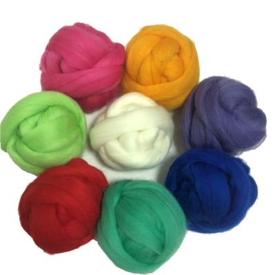 China Multiple Colors Bojay 66s Yarn Wool Felted DIY Superfine Needle Felt Wet Felt Fiber With Mixed Colors And Customized Weight for sale