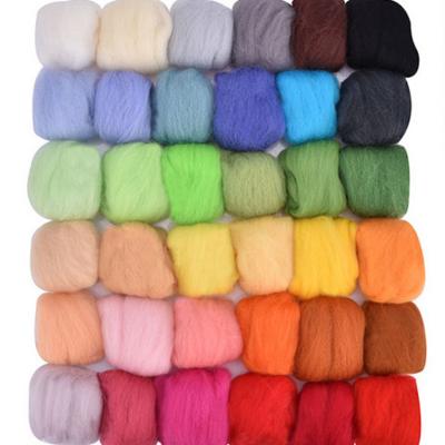 China Multiple Colors Wholesale Super Soft 21 Micron Merino Wool Fiber DIY Set For Needle Felting Hand Spinning 3g, 5g 10g/color for your choice for sale