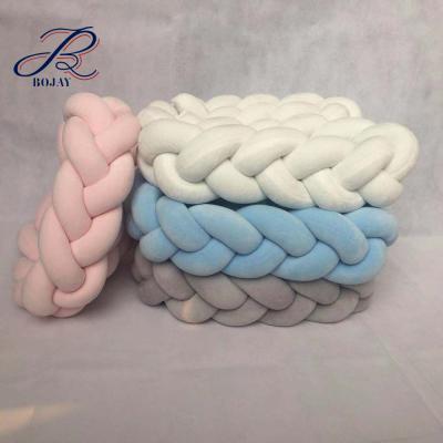 China Wholesale Bojay New Design Anti-Decubitus Baby Crib Hutch Bumper Knotted Braided Crib Decor Plush Newborn Gift Pillow Cushion for sale